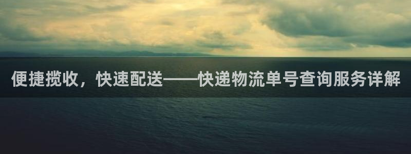 豪门国际电子游戏：便捷揽收，快速配送——快递物流单号查询服务
